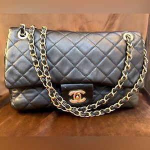 Chanel Lambskin Double Flap Medium (Burgundy Interior)